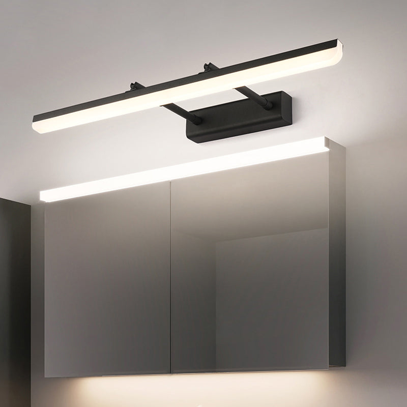 Single Contemporary Bathroom Vanity Light LED Bath Bar in Black/White Finish