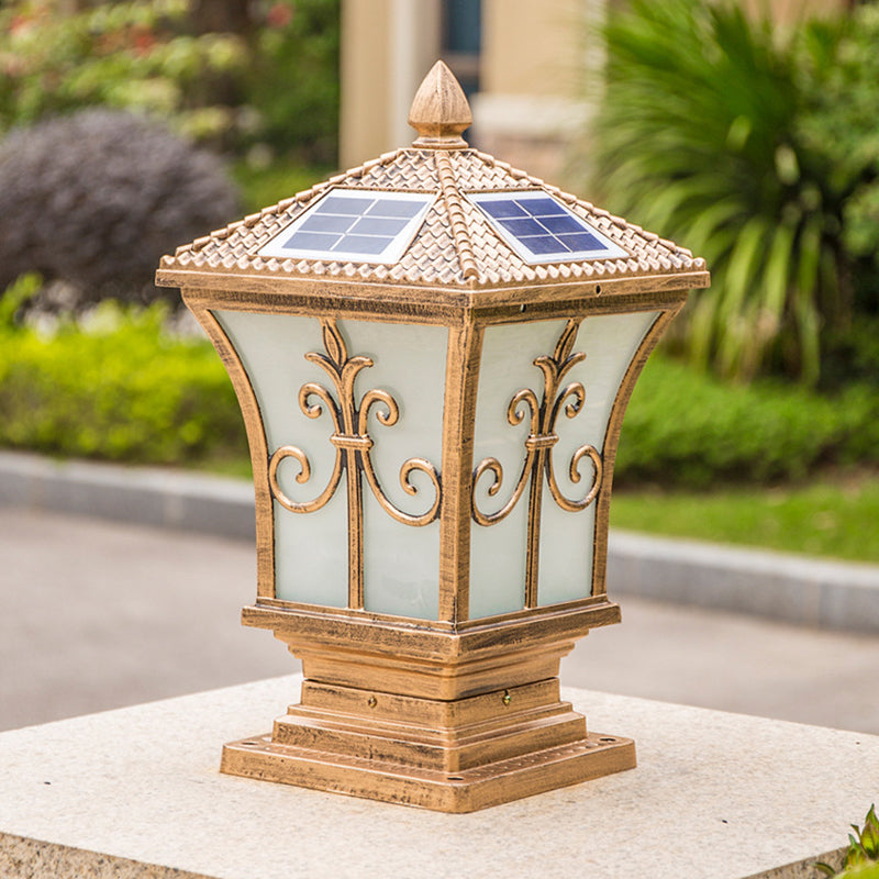 Modern Simple Aluminum Outdoor Light Solar Energy Pillar Lamp for Garden