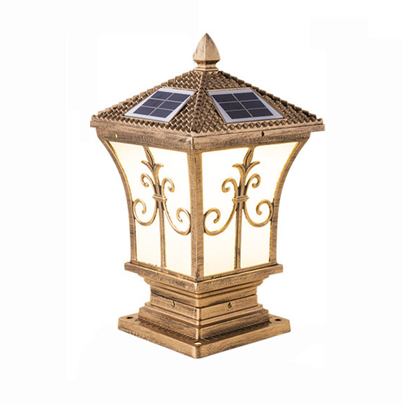 Modern Simple Aluminum Outdoor Light Solar Energy Pillar Lamp for Garden