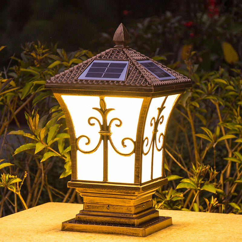 Modern Simple Aluminum Outdoor Light Solar Energy Pillar Lamp for Garden