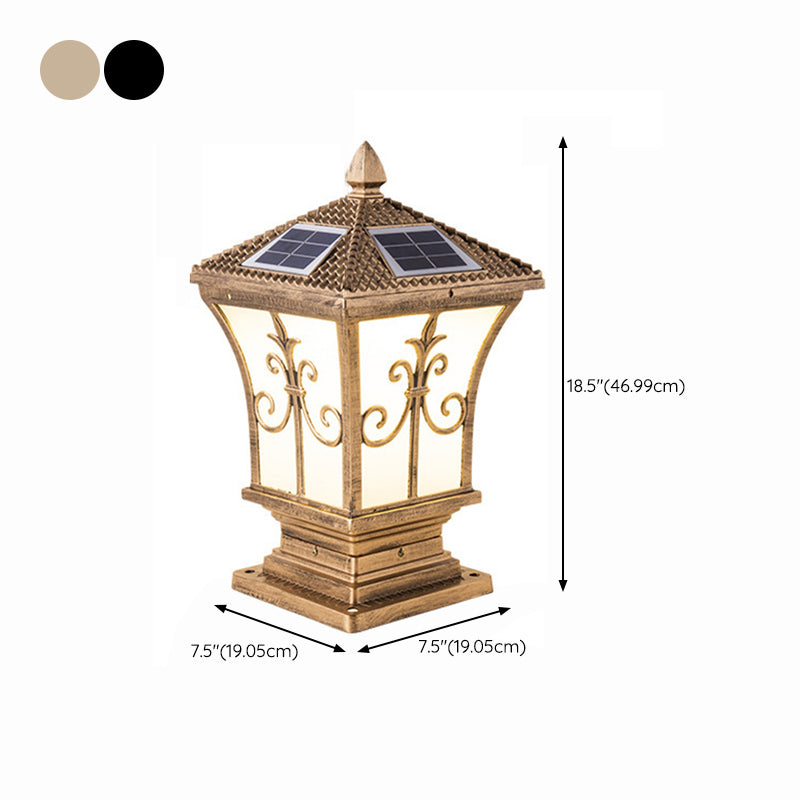 Modern Simple Aluminum Outdoor Light Solar Energy Pillar Lamp for Garden