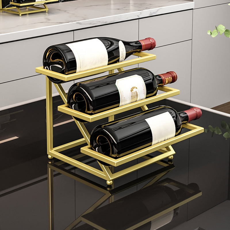 Metal Wine Bottle Holder Contemporary Tabletop Bottle Wine Rack