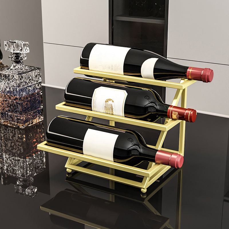 Metal Wine Bottle Holder Contemporary Tabletop Bottle Wine Rack