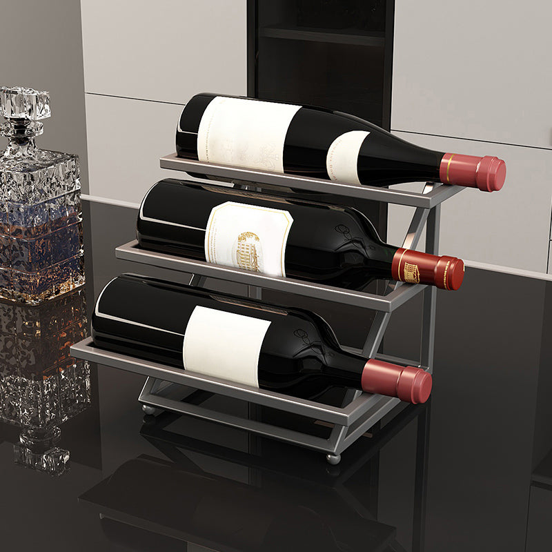 Metal Wine Bottle Holder Contemporary Tabletop Bottle Wine Rack