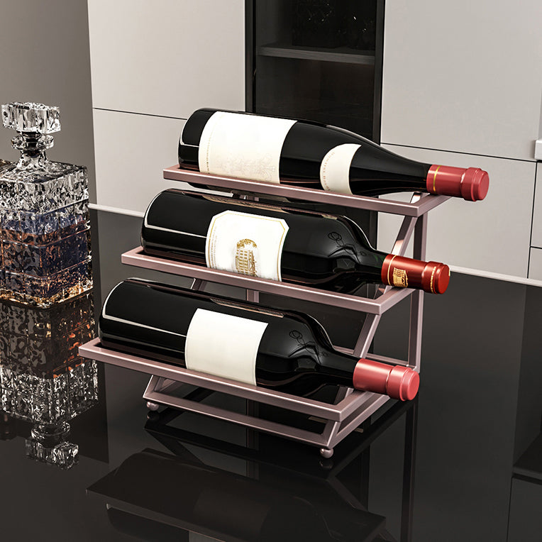 Metal Wine Bottle Holder Contemporary Tabletop Bottle Wine Rack