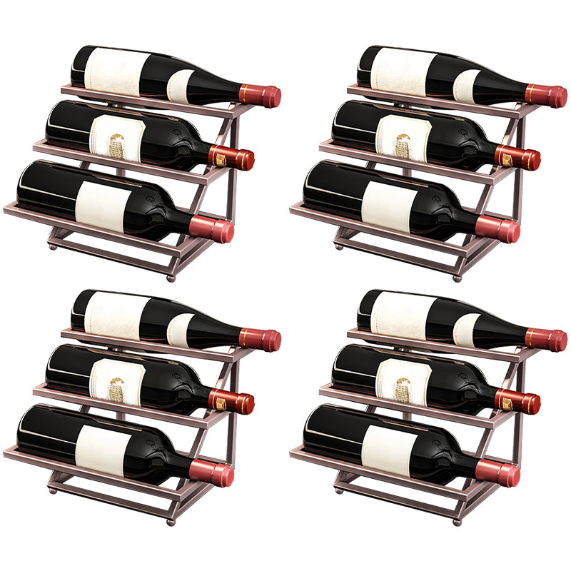 Metal Wine Bottle Holder Contemporary Tabletop Bottle Wine Rack