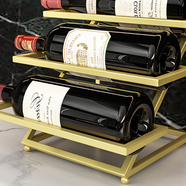 Metal Wine Bottle Holder Contemporary Tabletop Bottle Wine Rack