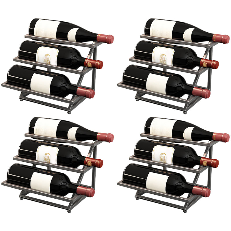 Metal Wine Bottle Holder Contemporary Tabletop Bottle Wine Rack