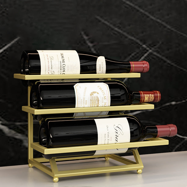 Metal Wine Bottle Holder Contemporary Tabletop Bottle Wine Rack