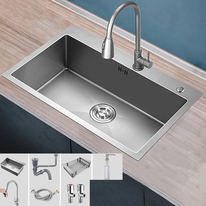 Modern Bar Sink Stainless Steel with Faucet and Soap Dispenser Kitchen Sink