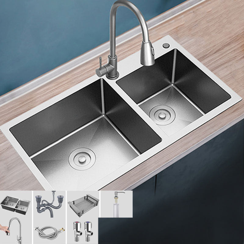 Modern Bar Sink Stainless Steel with Faucet and Soap Dispenser Kitchen Sink