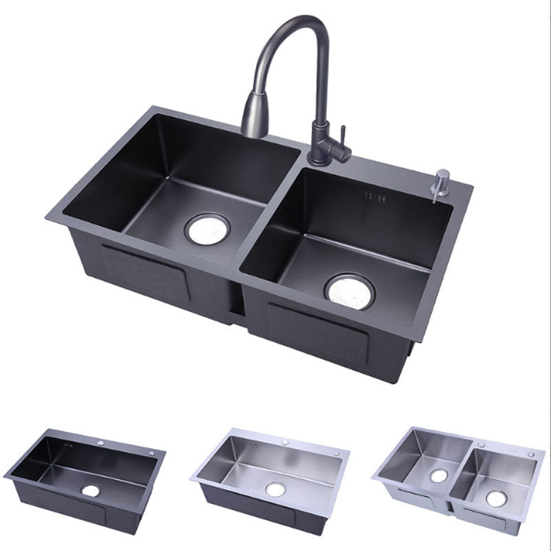 Modern Bar Sink Stainless Steel with Faucet and Soap Dispenser Kitchen Sink