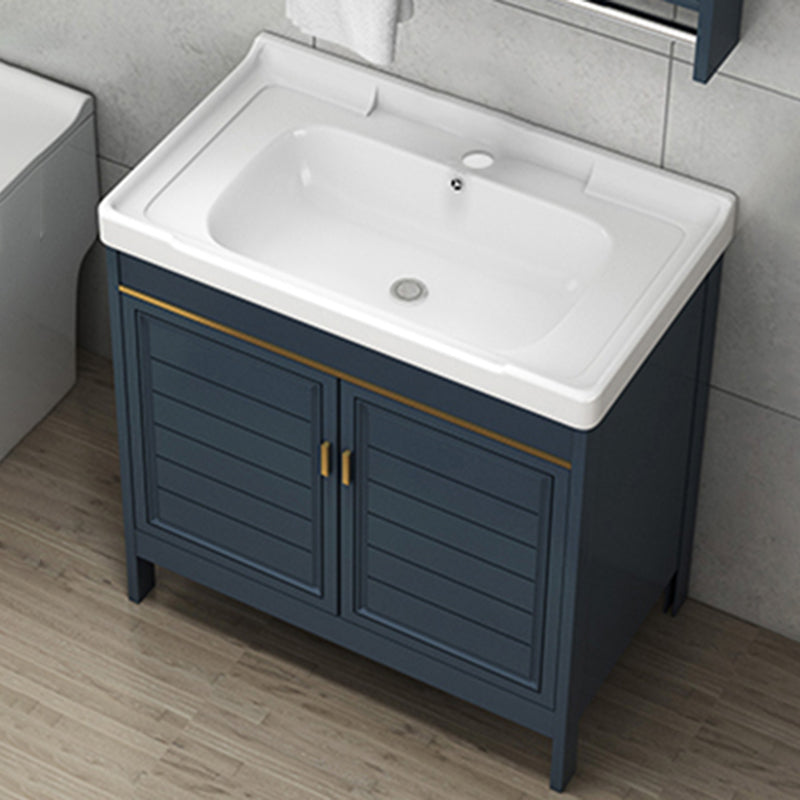 Glam Bathroom Vanity Ceramic Top with Faucet and Standalone Cabinet Vanity Set