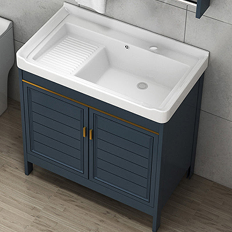 Glam Bathroom Vanity Ceramic Top with Faucet and Standalone Cabinet Vanity Set