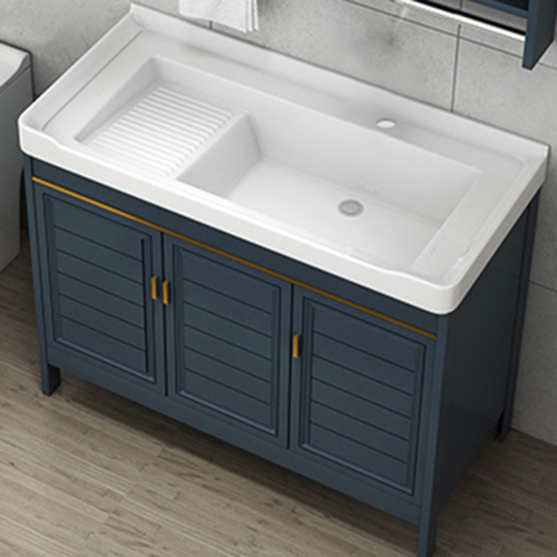 Glam Bathroom Vanity Ceramic Top with Faucet and Standalone Cabinet Vanity Set