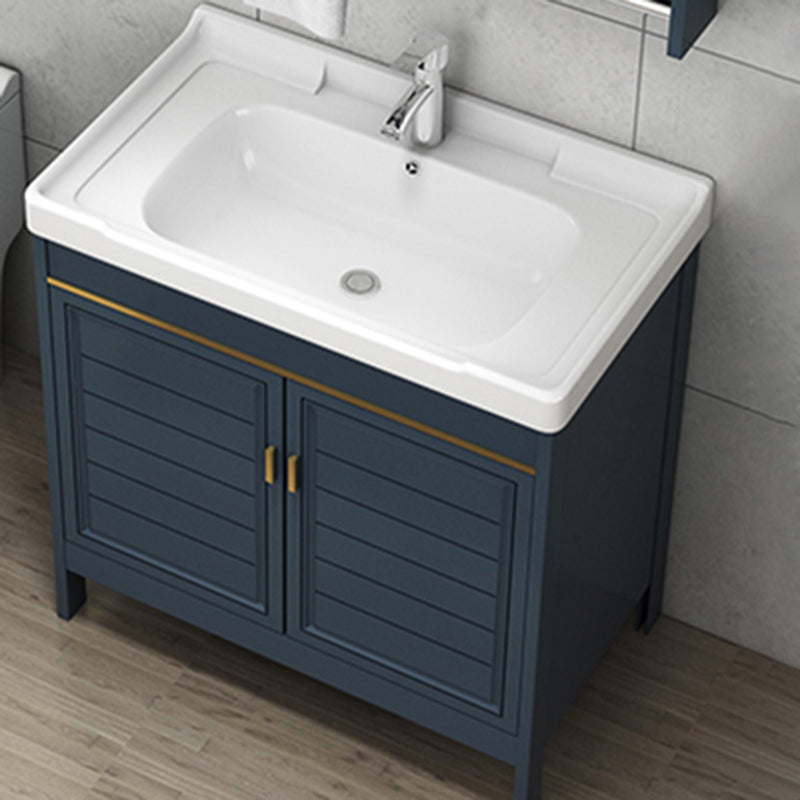 Glam Bathroom Vanity Ceramic Top with Faucet and Standalone Cabinet Vanity Set