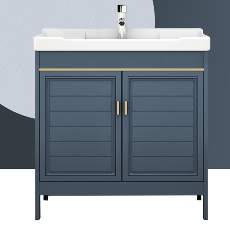 Glam Bathroom Vanity Ceramic Top with Faucet and Standalone Cabinet Vanity Set