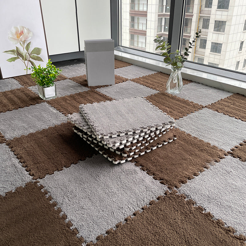 Dark Color Level Loop Carpet Tile Non-Skid Interlocking Bedroom Carpet Tiles