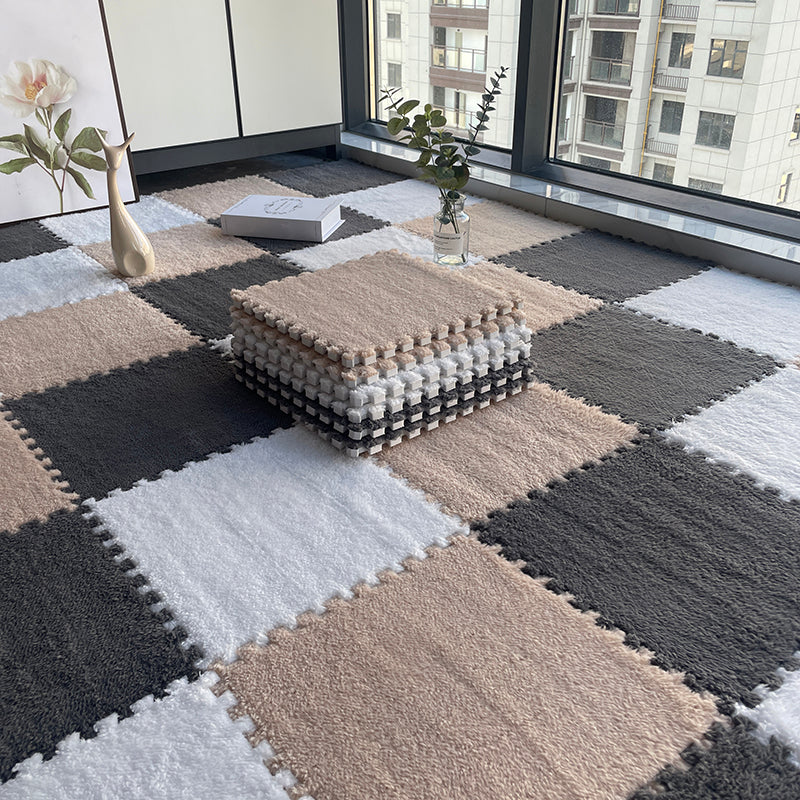 Dark Color Level Loop Carpet Tile Non-Skid Interlocking Bedroom Carpet Tiles