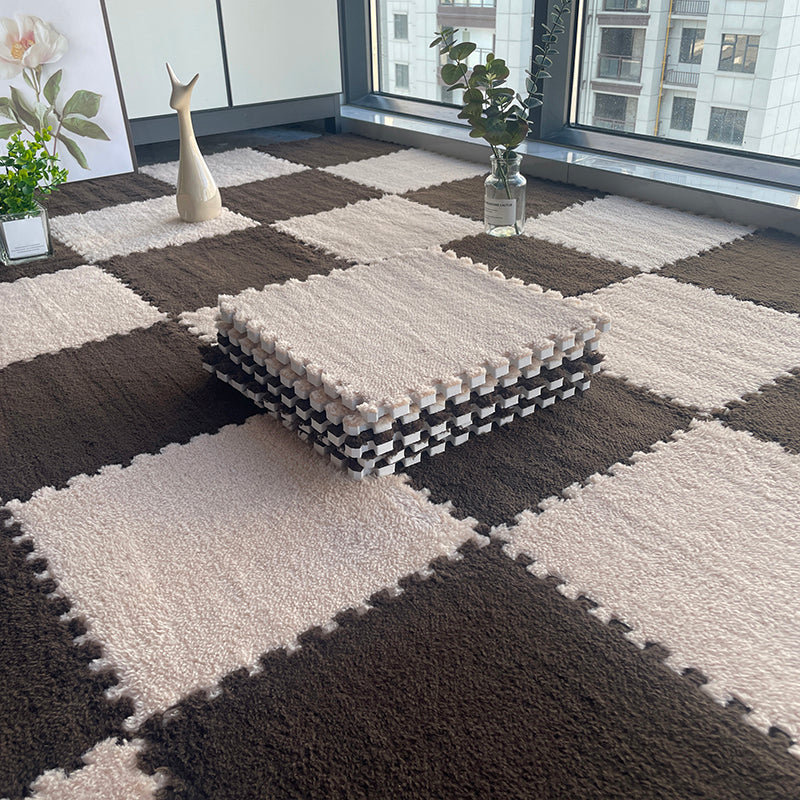 Dark Color Level Loop Carpet Tile Non-Skid Interlocking Bedroom Carpet Tiles