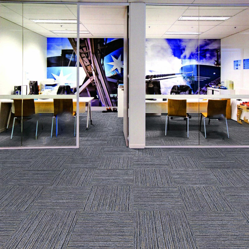 Loose Lay Indoor Carpet Tiles Dark Color Non-Skid Level Loop Carpet Tile