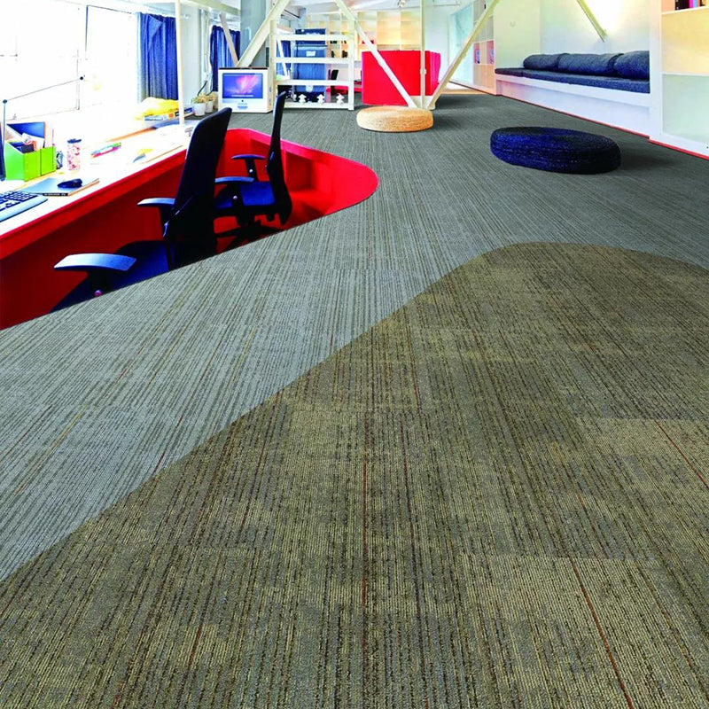 Loose Lay Indoor Carpet Tiles Dark Color Non-Skid Level Loop Carpet Tile