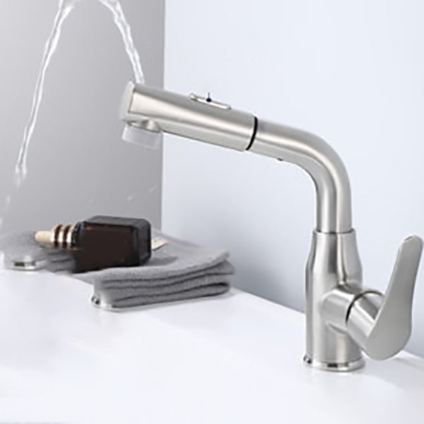 Modern 1-Handle Bathroom Sink Faucet Circular Vessel Sink Faucet Stainless Steel