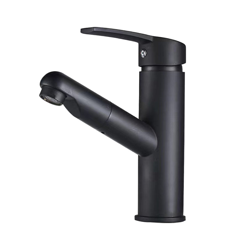 Contemporary Vessel Faucet Pull-out Faucet with One Lever Handle