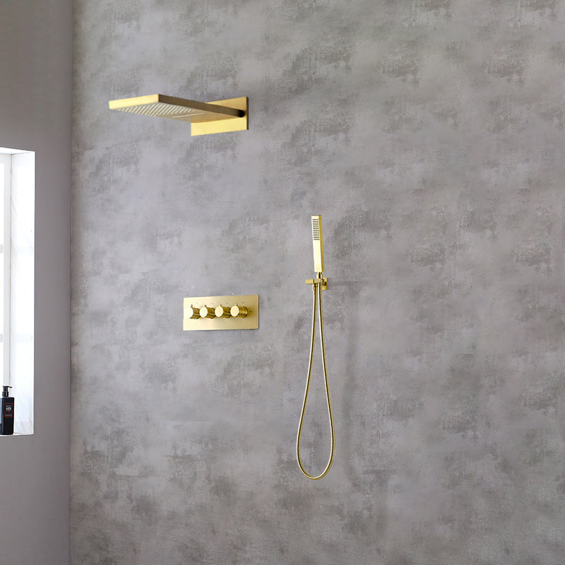 Modern Shower Head Combo Brass Slide Bar Included Wall Mounted Shower System