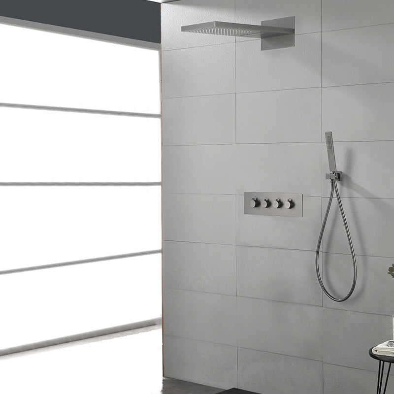 Modern Shower Head Combo Brass Slide Bar Included Wall Mounted Shower System