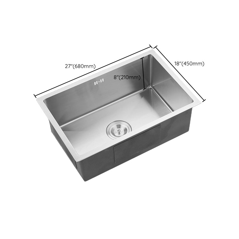 Single Bowl Kitchen Sink Stainless Steel Kitchen Sink with Rectangle Shape