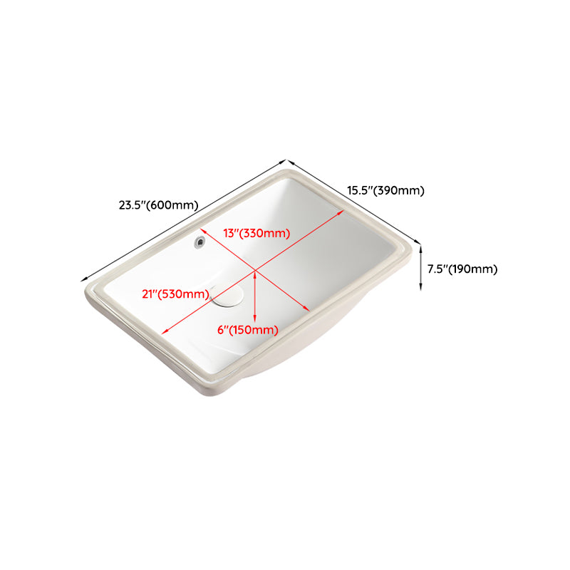 Modern White Undermount Bathroom Sink Porcelain Undermount Bathroom Sink