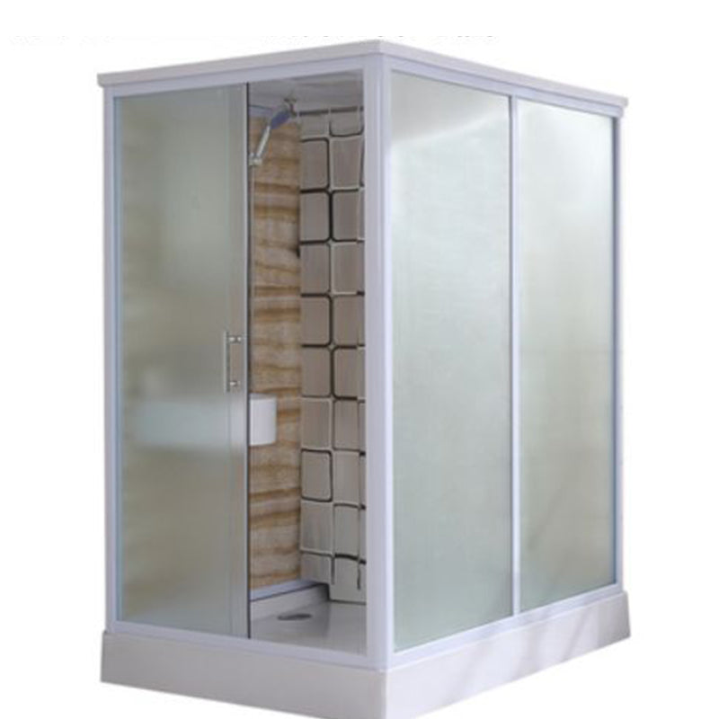 Clear Rectangle Shower Stall Modern Single Sliding Shower Stall