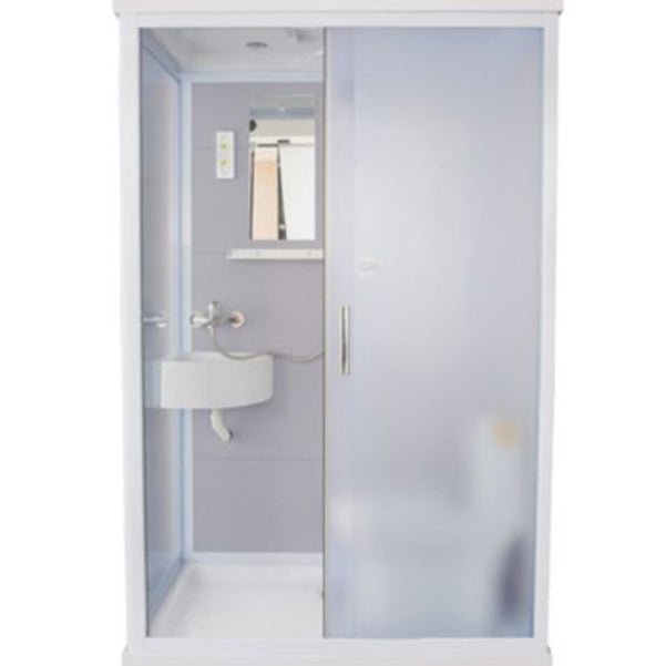 Clear Rectangle Shower Stall Modern Single Sliding Shower Stall