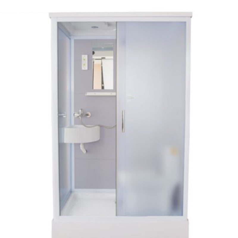 Clear Rectangle Shower Stall Modern Single Sliding Shower Stall