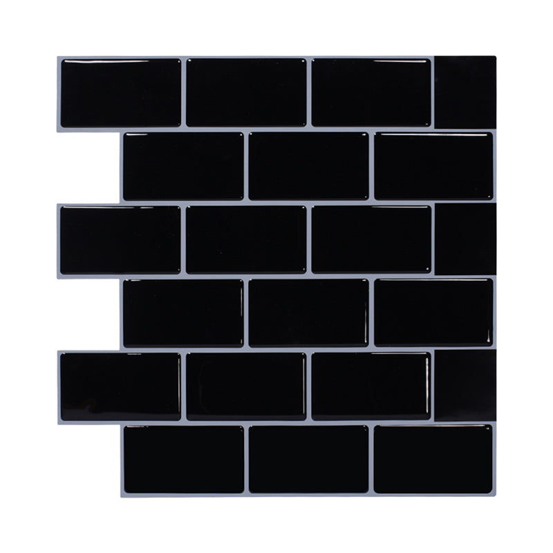 Plain Peel & Stick Tile Scratch Resistant Plastic Peel and Stick Subway Tile for Shower