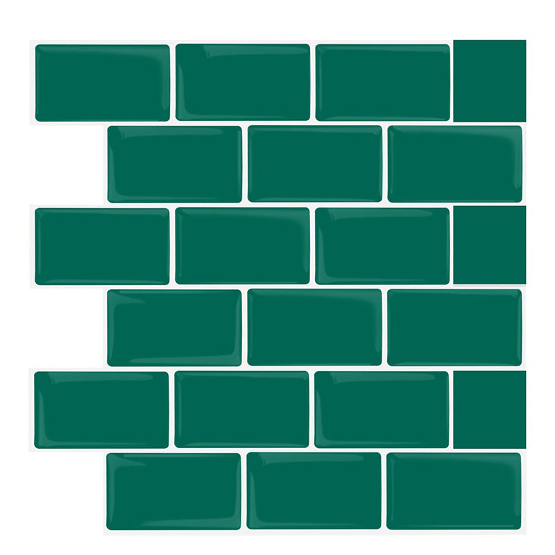 Plain Peel & Stick Tile Scratch Resistant Plastic Peel and Stick Subway Tile for Shower