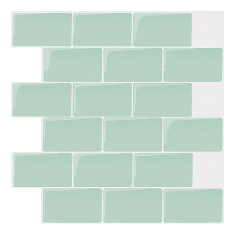 Plain Peel & Stick Tile Scratch Resistant Plastic Peel and Stick Subway Tile for Shower