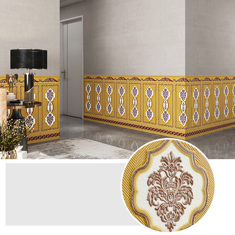 3D Embossed Wall Paneling Glam Style Waterproof Wall Paneling for Living Room