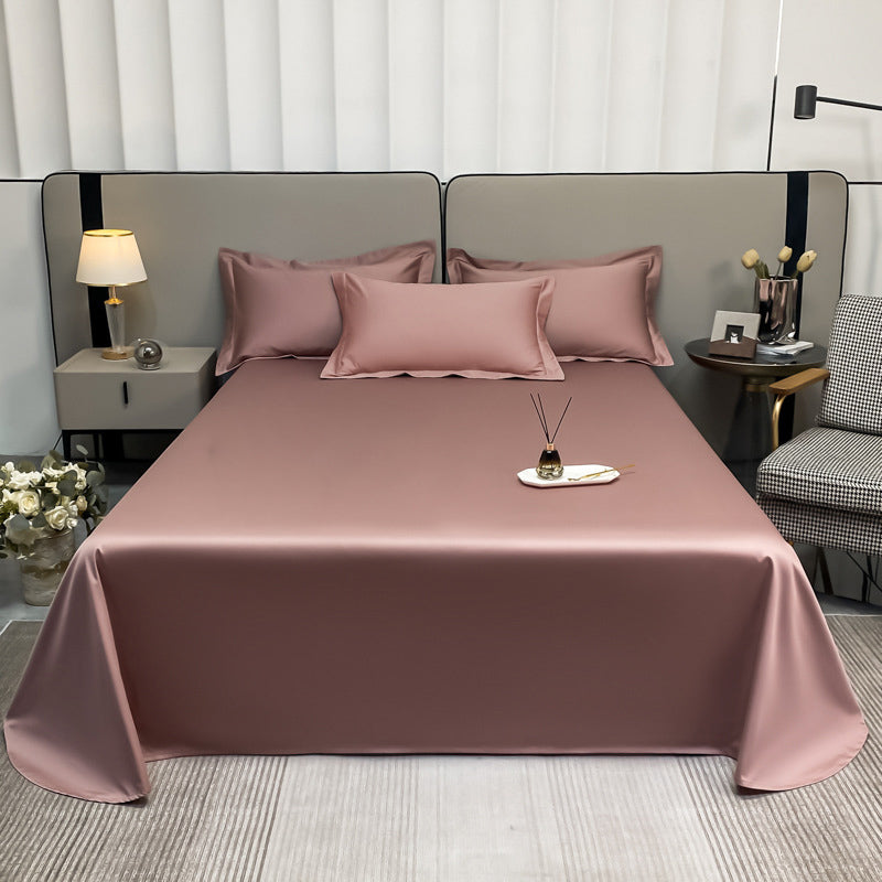 Solid Color Satin Bed Sheet Sets Long Staple Cotton Sheet Sets