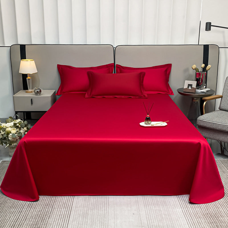 Solid Color Satin Bed Sheet Sets Long Staple Cotton Sheet Sets