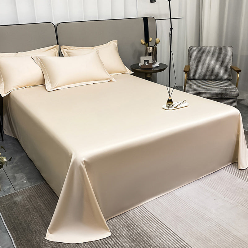 Solid Color Satin Bed Sheet Sets Long Staple Cotton Sheet Sets