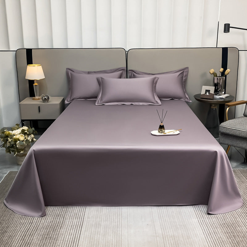 Solid Color Satin Bed Sheet Sets Long Staple Cotton Sheet Sets