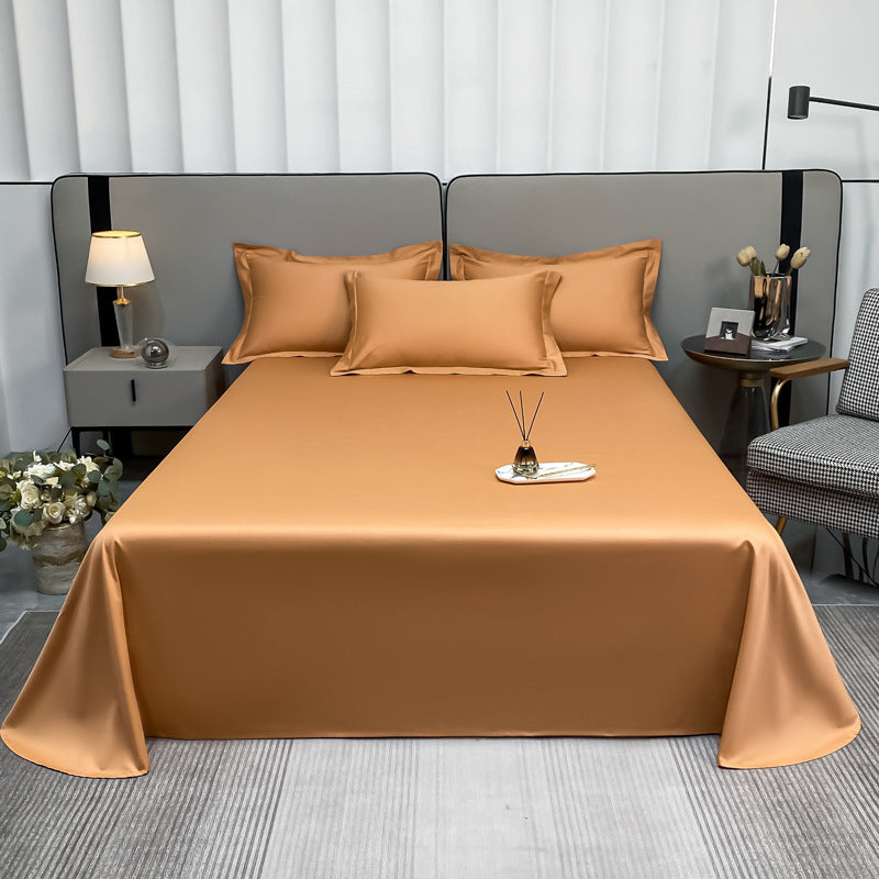 Solid Color Satin Bed Sheet Sets Long Staple Cotton Sheet Sets