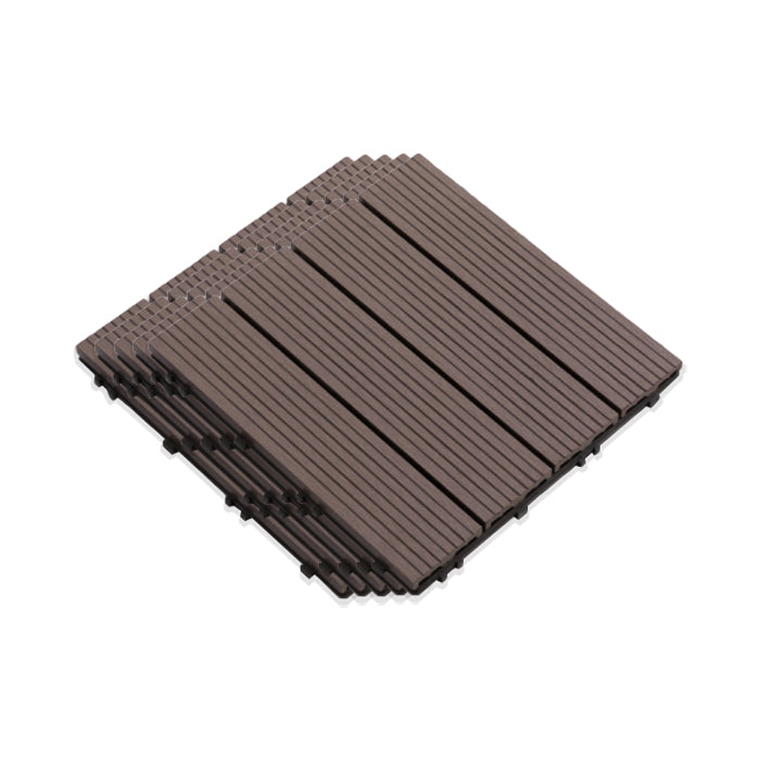 Interlocking Composite Deck Tile Outdoor Patio 11.8" x 11.8" Decktile