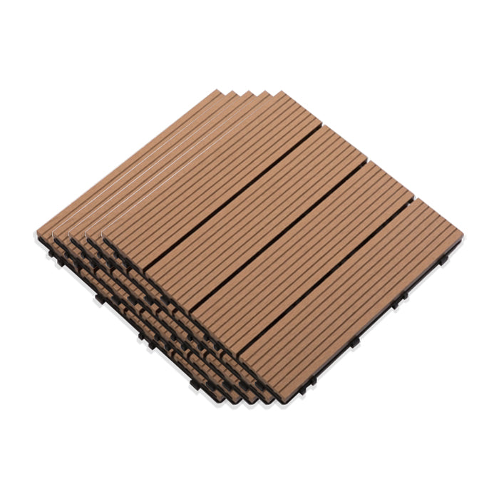 Interlocking Composite Deck Tile Outdoor Patio 11.8" x 11.8" Decktile