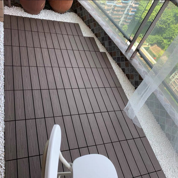 Interlocking Composite Deck Tile Outdoor Patio 11.8" x 11.8" Decktile