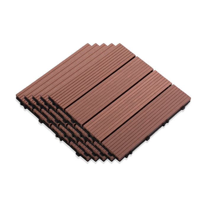 Interlocking Composite Deck Tile Outdoor Patio 11.8" x 11.8" Decktile