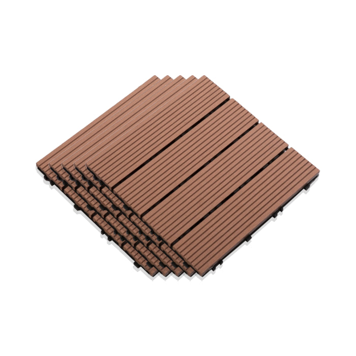 Interlocking Composite Deck Tile Outdoor Patio 11.8" x 11.8" Decktile