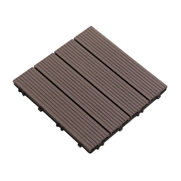 Interlocking Composite Deck Tile Outdoor Patio 11.8" x 11.8" Decktile